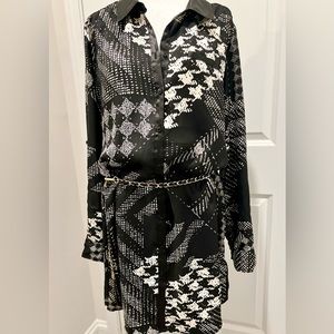 Black and White Shirt Dress in size L